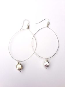 Sterling silver pyrite gemstone earrings