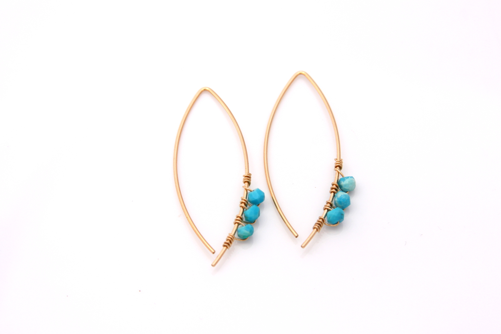 Modern Turquoise Earrings – Gold | Reija Eden Jewelry